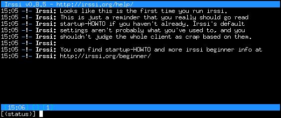 Irssi à son lancement