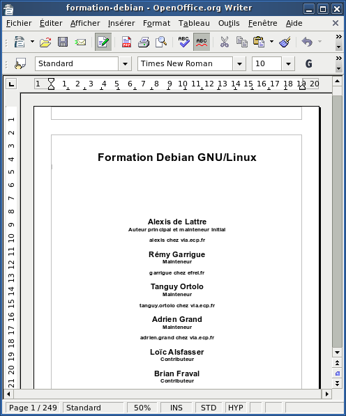 Writer, le traitement de texte d'OpenOffice.org