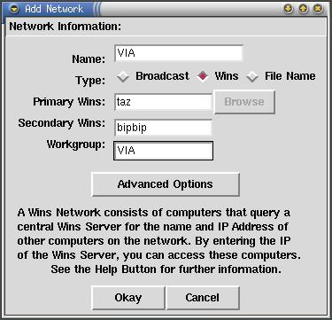 Premier écran de configuration de xsmbrowser